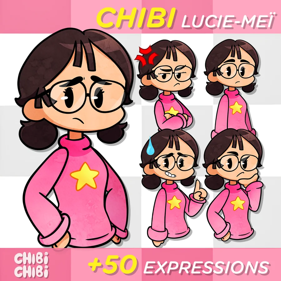 Planche de présentation du chibi Lucie-Meï