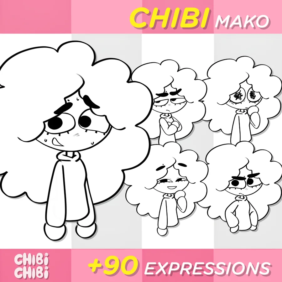 Planche de présentation du chibi Mako